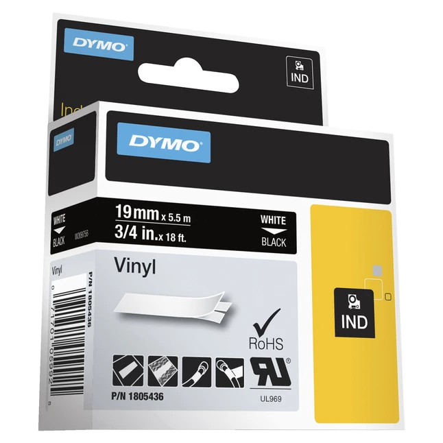 Best deal โ๏ธ Dymo Rhino Industrial Vinyl Label Tape, 3/4 Inch X 18 Feet, White On Black ๐ 1 Best deal โ๏ธ Dymo Rhino Industrial Vinyl Label Tape, 3/4 Inch X 18 Feet, White On Black ๐