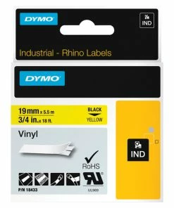 Brand new 💯 Dymo Rhino Industrial Vinyl Label Tape, 3/4 Inch X 18 Feet, Black On Yellow 🤩