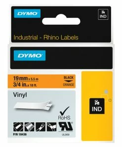 Cheapest 👍 Dymo Rhino Industrial Vinyl Label Tape, 3/4 Inch X 18 Feet, Black On Orange ❤️