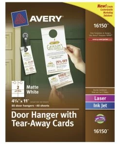 Best reviews of 🤩 Avery Door Hanger With Tear-Away Cards, 4-1/4 X 11 Inches, White, Pack Of 80 🎉
