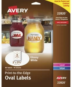 Top 10 🛒 Avery Oval Labels, 2 X 3 Inches, White Gloss, Pack Of 80 👍