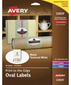 Deals 🤩 Avery Oval Labels, 2 X 3 Inches, Textured Ivory, Pack Of 80 🥰