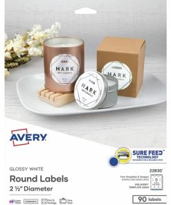 Flash Sale 👍 Avery Round Labels, 2-1/2 Inch Diameter, White Gloss, Pack Of 120 ✨