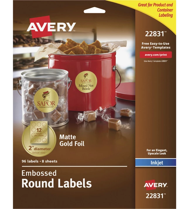 Cheapest ๐ Avery Round Labels, 2 Inch Diameter, Gold Foil Embossed, Pack Of 96 ๐ 1 Cheapest ๐ Avery Round Labels, 2 Inch Diameter, Gold Foil Embossed, Pack Of 96 ๐
