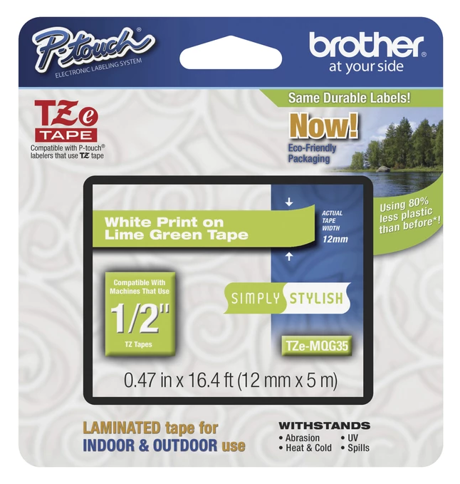Buy ๐คฉ Brother P-touch Tze Laminated Tape Cartridge, 1/2 Inch X 16 Feet, White/Lime Green ๐ 1 Buy ๐คฉ Brother P-touch Tze Laminated Tape Cartridge, 1/2 Inch X 16 Feet, White/Lime Green ๐