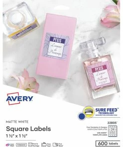Outlet 🔔 Avery Square Labels, 1-1/2 X 1-1/2 Inches, White, Pack Of 600 😍