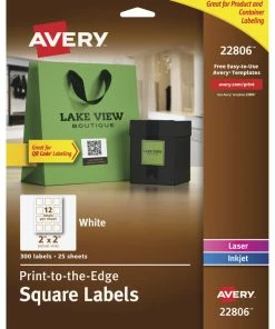 Top 10 💯 Avery Square Labels, 2 X 2 Inches, White, Pack Of 300 🎉