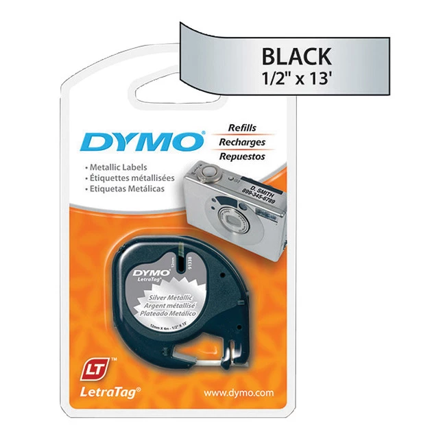 Coupon 😀 Dymo LetraTag Label Tape, 1/2 Inch X 13 Feet, Plastic, Metallic Silver ❤️ 1 Coupon 😀 Dymo LetraTag Label Tape, 1/2 Inch X 13 Feet, Plastic, Metallic Silver ❤️