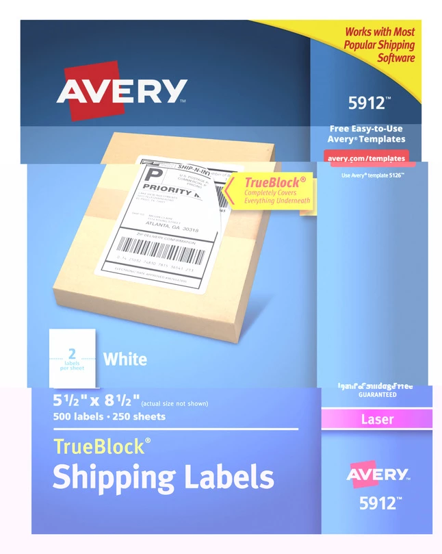 Wholesale ๐ Avery TrueBlock Shipping Labels, Laser, 5-1/2 X 8-1/2 Inches, White, Pack Of 500 ๐ฅฐ 1 Wholesale ๐ Avery TrueBlock Shipping Labels, Laser, 5-1/2 X 8-1/2 Inches, White, Pack Of 500 ๐ฅฐ