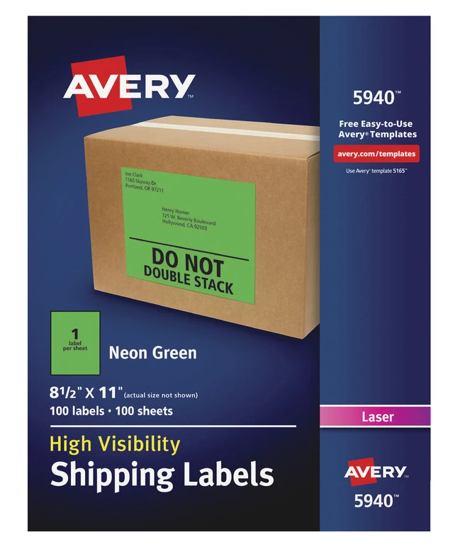 Coupon ✔️ Avery Neon Shipping Labels, Laser, 8-1/2 X 11 Inches, Green, Pack Of 100 ✨ 1 Coupon ✔️ Avery Neon Shipping Labels, Laser, 8-1/2 X 11 Inches, Green, Pack Of 100 ✨