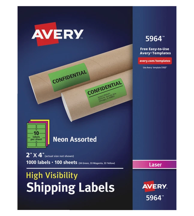 Best deal ✔️ Avery Neon Shipping Labels, Laser, 2 X 4 Inches, Assorted Colors, Pack Of 1000 😍 1 Best deal ✔️ Avery Neon Shipping Labels, Laser, 2 X 4 Inches, Assorted Colors, Pack Of 1000 😍