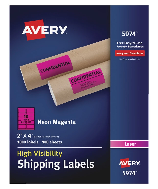 Coupon ๐คฉ Avery Neon Shipping Labels, Laser, 2 X 4 Inches, Magenta, Pack Of 1000 ๐งจ 1 Coupon ๐คฉ Avery Neon Shipping Labels, Laser, 2 X 4 Inches, Magenta, Pack Of 1000 ๐งจ