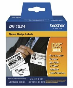 Best reviews of 👍 Brother DK-1234 Name Badge Labels, 2.3 X 3.4 Inches, Roll Of 260 🔔