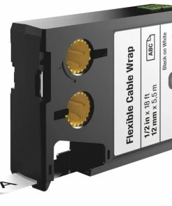 Hot Sale 🔥 Dymo XTL Flexible Cable Wrap Label Cartridge, 1/2 Inch X 18 Feet, Black On White ✔️