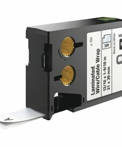 Hot Sale 🧨 Dymo XTL Laminated Wire/Cable Wrap, 13/16 X 1-9/16 Inches, Black On White, Pack Of 150 👏