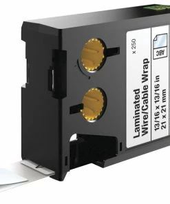 Coupon 👏 Dymo XTL Laminated Wire/Cable Wrap, 13/16 X 13/16 Inches, Black On White, Pack Of 250 ✔️