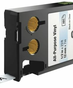 Brand new 😍 Dymo XTL All-Purpose Vinyl Labels, 1/2 Inch X 23 Feet, Black On Clear 🔔