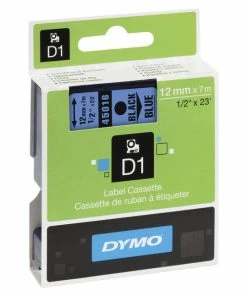 New ⭐ Dymo D1 Electronic Tape Cartridge, 1/2 Inch X 23 Feet, Black On Blue 🧨