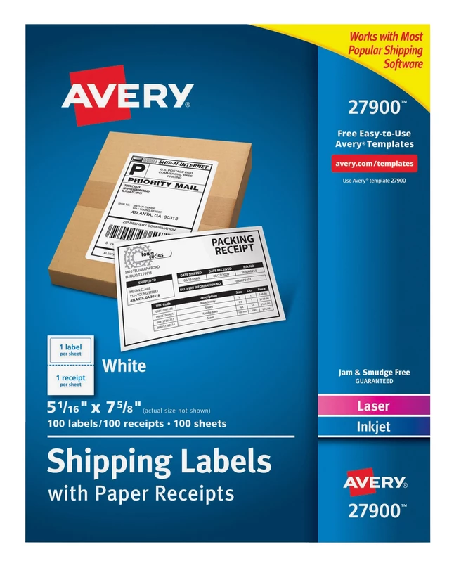 Wholesale ๐ Avery Paper Receipt Shipping Labels, 5-1/16 X 7-5/8 Inches, White, Pack Of 100 โจ 1 Wholesale ๐ Avery Paper Receipt Shipping Labels, 5-1/16 X 7-5/8 Inches, White, Pack Of 100 โจ
