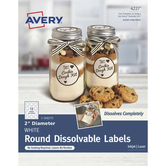 Hot Sale 💯 Avery Round Dissolvable Labels, 2 Inch Diameter, White, Pack Of 60 🎁 1 Hot Sale 💯 Avery Round Dissolvable Labels, 2 Inch Diameter, White, Pack Of 60 🎁