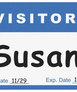 Flash Sale ⌛ C-Line Visitor Adhesive Name Badges, 3-1/2 X 2-1/4 Inches, Blue Border, Pack Of 100 🧨