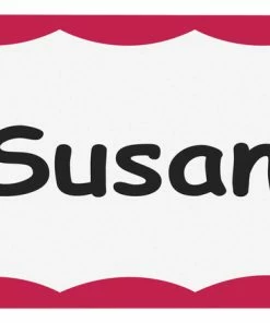 Discount ✔️ C-Line Adhesive Name Badges, 3-1/2 X 2-1/4 Inches, Red Border, Pack Of 100 🔔