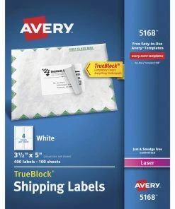 Top 10 🌟 Avery TrueBlock Shipping Labels, Laser, 3-1/2 X 5 Inches, White, Pack Of 400 ❤️