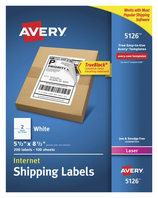 Hot Sale โ Avery TrueBlock Shipping Labels, Laser, 5-1/2 X 8-1/2 Inches, White, Pack Of 200 ๐ฏ 1 Hot Sale โ Avery TrueBlock Shipping Labels, Laser, 5-1/2 X 8-1/2 Inches, White, Pack Of 200 ๐ฏ
