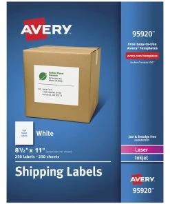 New 😉 Avery Bulk Shipping Labels, 8-1/2 X 11 Inches, White, Pack Of 250 🎁