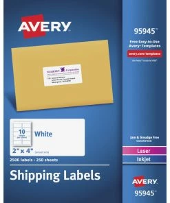 Best Pirce 🎁 Avery Bulk Shipping Labels, 2 X 4 Inches, White, Pack Of 2500 🌟
