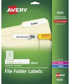 Outlet 😍 Avery Printable File Folder Labels, 2/3 X 3-7/16 Inches, White, Pack Of 750 😉