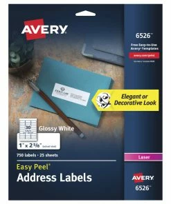 Coupon 🔥 Avery Easy Peel High Gloss Address Labels, 1 X 2-5/8 Inches, White, Pack Of 750 😉
