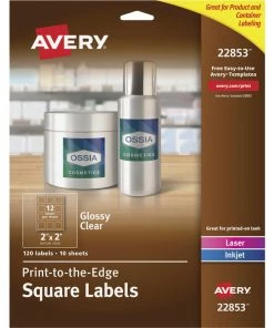 Cheap 🔔 Avery Square Labels, 2 X 2 Inches, Clear Gloss, Pack Of 120 👍