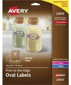 Coupon 😀 Avery Oval Labels, 1-1/2 X 2-1/2 Inches, Clear Gloss, Pack Of 180 🛒