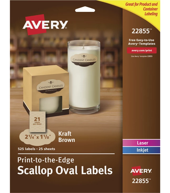 Top 10 ⌛ Avery Oval Labels, 2-1/4 X 1-1/8 Inches, Kraft Brown, Scalloped Edge, Pack Of 525 👍 1 Top 10 ⌛ Avery Oval Labels, 2-1/4 X 1-1/8 Inches, Kraft Brown, Scalloped Edge, Pack Of 525 👍