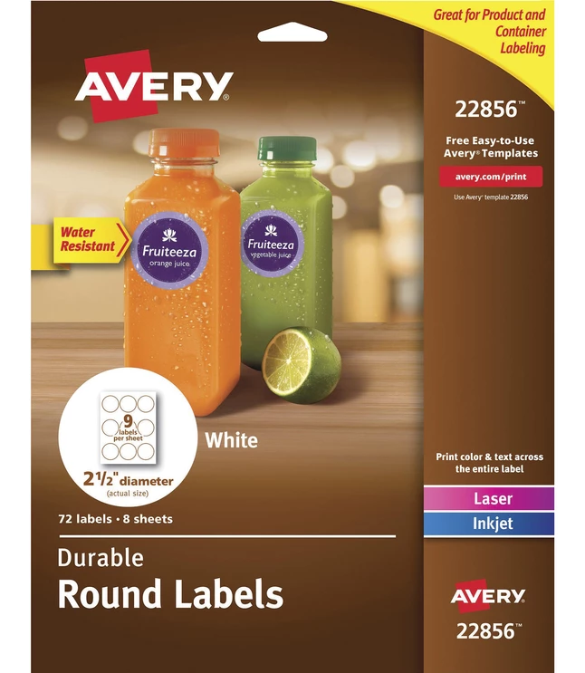 Wholesale ๐ Avery Round Labels, 2-1/2 Inch Diameter, White, Pack Of 72 โค๏ธ 1 Wholesale ๐ Avery Round Labels, 2-1/2 Inch Diameter, White, Pack Of 72 โค๏ธ
