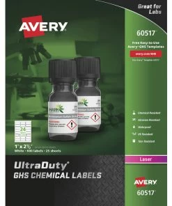 Buy 👏 Avery UltraDuty GHS Labels, 1 X 2-1/2 Inches, White, Pack Of 600 ⭐