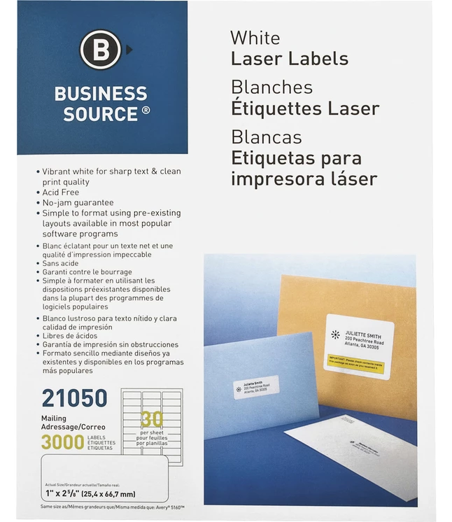 Discount π Business Source Address Labels, 1 X 2-5/8 Inches, Pack Of 3000 β 1 Discount π Business Source Address Labels, 1 X 2-5/8 Inches, Pack Of 3000 β
