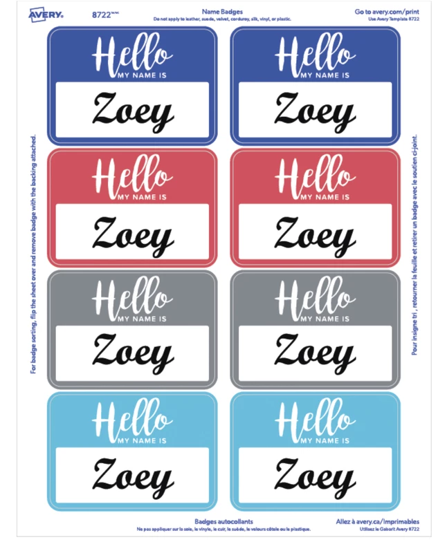Buy 😀 Avery "Hello, My Name Is" Adhesive Name Badges, 2-1/3 X 3-3/8 Inches, Assorted Borders, Pack Of 120 🔔 2 Buy 😀 Avery "Hello, My Name Is" Adhesive Name Badges, 2-1/3 X 3-3/8 Inches, Assorted Borders, Pack Of 120 🔔 - Image 2