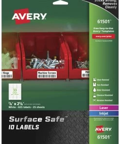Hot Sale 🌟 Avery 61501 Surface Safe ID Labels, 7/8 X 2-5/8 Inches, White, Pack Of 825 😀