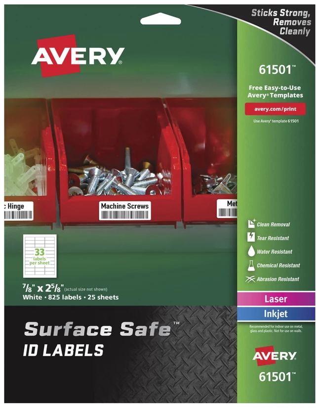 Hot Sale 🌟 Avery 61501 Surface Safe ID Labels, 7/8 X 2-5/8 Inches, White, Pack Of 825 😀 1 Hot Sale 🌟 Avery 61501 Surface Safe ID Labels, 7/8 X 2-5/8 Inches, White, Pack Of 825 😀