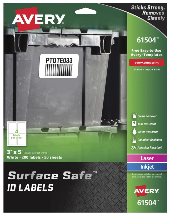 Flash Sale ๐ Avery 61504 Surface Safe ID Labels, 3 X 5 Inches, White, Pack Of 200 ๐ 1 Flash Sale ๐ Avery 61504 Surface Safe ID Labels, 3 X 5 Inches, White, Pack Of 200 ๐