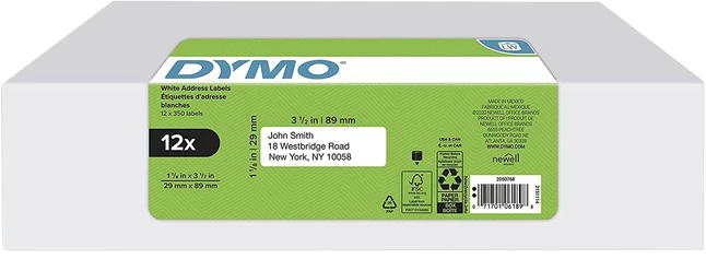 Wholesale ๐ DYMO LabelWriter Address Labels, 1-1/8 X 3-1/2 Inches, White, 350 Labels/Roll, Box Of 12 ๐ 1 Wholesale ๐ DYMO LabelWriter Address Labels, 1-1/8 X 3-1/2 Inches, White, 350 Labels/Roll, Box Of 12 ๐