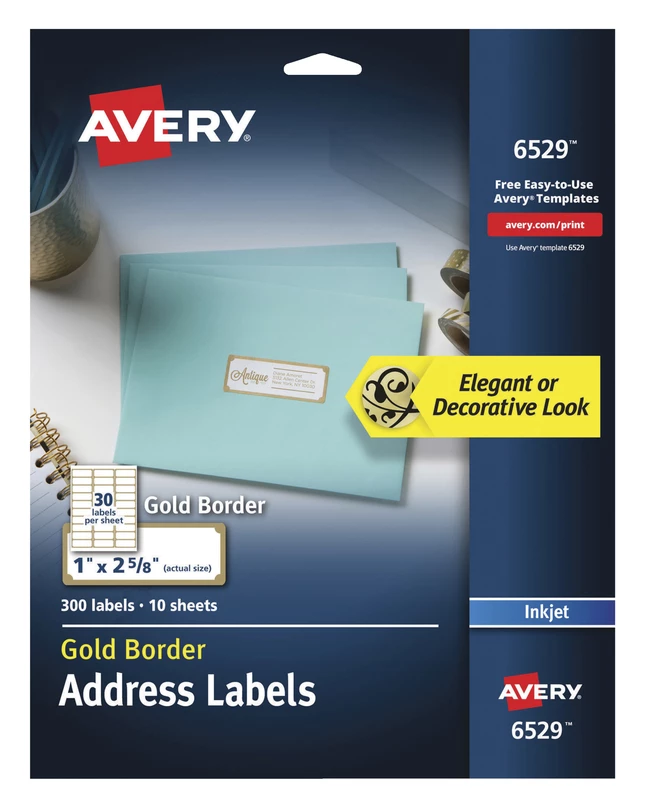 Best Pirce ๐คฉ Avery Easy Peel Address Labels, 1 X 2-5/8 Inches, Gold Border, Pack Of 300 โ 1 Best Pirce ๐คฉ Avery Easy Peel Address Labels, 1 X 2-5/8 Inches, Gold Border, Pack Of 300 โ