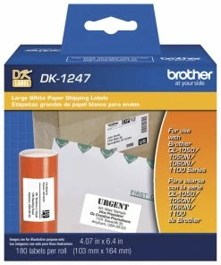 Best reviews of 🤩 Brother DK-1247 Large Shipping Labels, 4-1/16 X 6-2/5 Inches, Roll Of 180 🎁