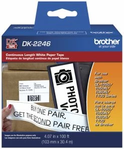 Outlet 🛒 Brother DK-2246 Continuous Length Multi-Purpose Labels, 4-1/16 Inches X 100 Feet ✔️