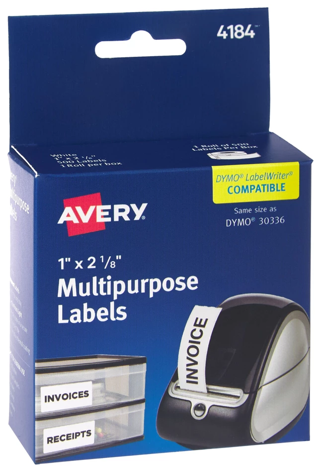 Hot Sale ๐ Avery Thermal Printer Multi-Purpose Labels, 1 X 2-1/8 Inches, White, Pack Of 500 ๐งจ 1 Hot Sale ๐ Avery Thermal Printer Multi-Purpose Labels, 1 X 2-1/8 Inches, White, Pack Of 500 ๐งจ