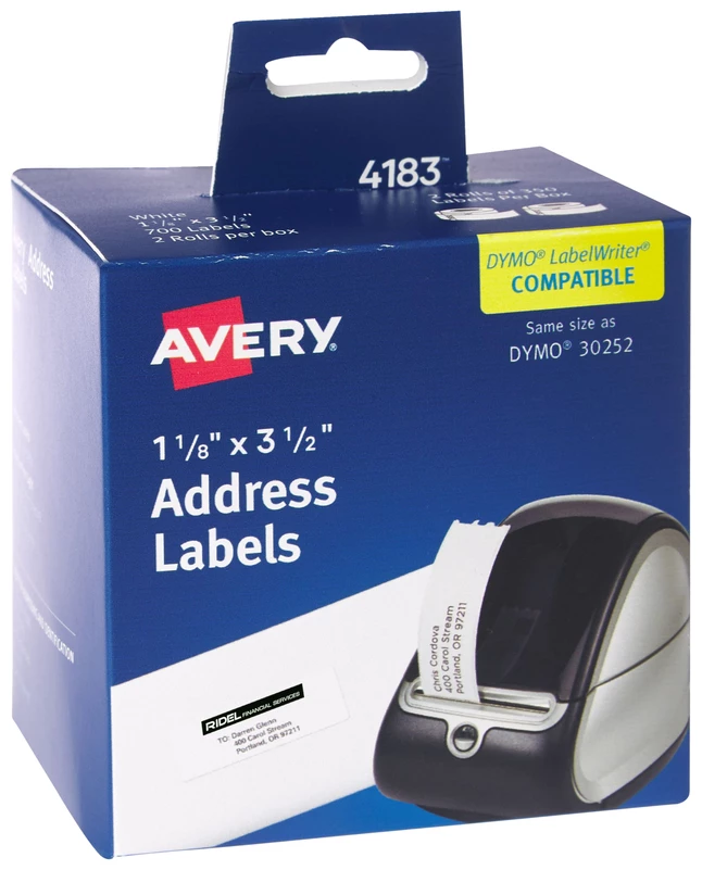 Discount ๐ Avery Thermal Printer Address Labels, 1-1/8 X 3-1/2 Inches, White, 350 Labels/Roll, Pack Of 2 ๐ 1 Discount ๐ Avery Thermal Printer Address Labels, 1-1/8 X 3-1/2 Inches, White, 350 Labels/Roll, Pack Of 2 ๐