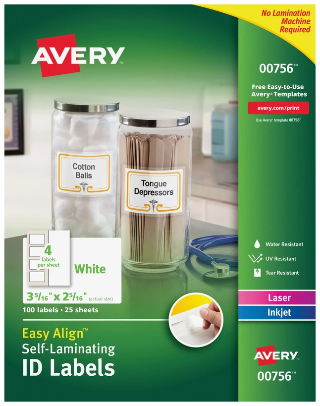 Discount 😀 Avery Easy Align Self-Laminating Labels, 2-5/16 X 3-5/16 Inches, White, Pack Of 100 ❤️ 1 Discount 😀 Avery Easy Align Self-Laminating Labels, 2-5/16 X 3-5/16 Inches, White, Pack Of 100 ❤️