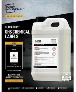 New 🧨 Avery UltraDuty GHS Labels, 4 X 4 Inches, White, Pack Of 200 👍